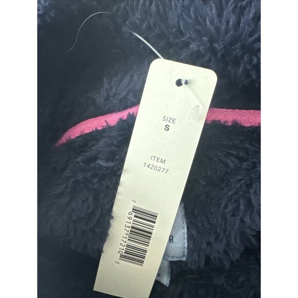 Jane & Bleecker Fuzzy Faux Fur Lounge Top Navy Blue Women's Size Small NWT - Picture 5 of 7